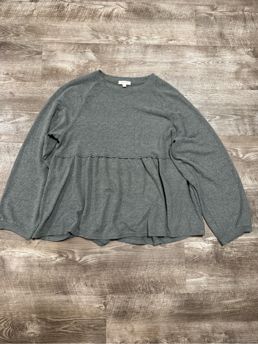 Cotton Bleu Peplum Sweater Medium